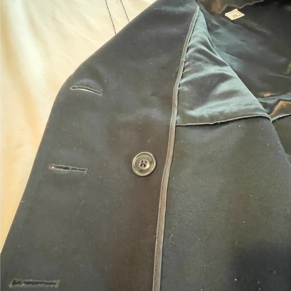 Vtg Navy Peacoat Wool Jacket Lined Button-Up 16Reg Dbl Breasted Military Issue - Picture 6 of 7